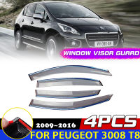 รถ Windows Visor สำหรับเปอโยต์3008 T8 2009 ~ 2016 2010 2011 D Eflector ยามปกกันสาดอาทิตย์ฝนคิ้วสติ๊กเกอร์อุปกรณ์เสริม