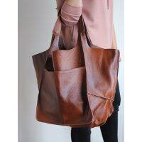 Oversized Tote for Women Handbags Large Size Shoulder Bags Vintage Style Solid Color Soft PU Leather Purses Sacs à bandoulière