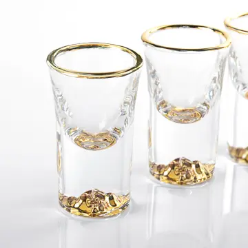 Wine Glasses Crystal Glasses Gold Foil Crystal Shot Glasses For Vodka Glass  Wine Goblet Water Cup For Home Bar Luxury Liquor Cup