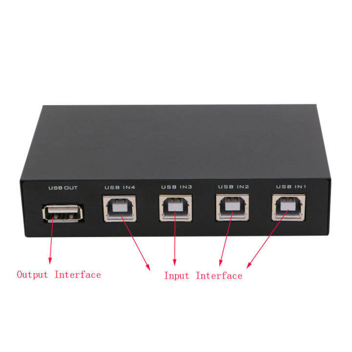 4 Ports USB 2.0 Sharing Device Switch Switcher Adapter For PC Scanner