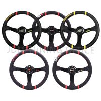 350mm Mugen Ralliart Nismo PVC Leather Racing Steering Wheel Drift Deep Dish Steering Wheel For Honda Mitsubishi Toyota Nissan