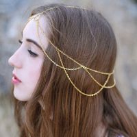 【cw】 Temperament Tassel Chain Hair Band Accessories Fashion Headwear Jewelry Headband ！