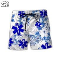 Emergency Medical Service EMS 3D Printed 2023 Newest Fashion Summer Casual Mens Shorts Harajuku Loose Beach E25