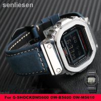 ดั้งเดิม2023♂สายนาฬิกาหนังแท้ Casio เหมาะสำหรับ G-SHOCK DW5600 GW-B5600 GW-M5610ดัดแปลงสายนาฬิกาหนังวัวฝ้า