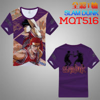 ผู้ชายและผู้หญิงเด็กการ์ตูน S Lam Dunk hanamichi Sakuragi kaederukawa ฤดูร้อนผู้ชายและผู้หญิงรอบเสื้อเสื้อยืดการ์ตูนอุปกรณ์ต่อพ่วงแฟชั่นสบายๆหลวมด้านบน