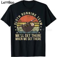 Sloth Running Team Funny Lazy Sloth Funny T-Shirt Tops Shirts Print Cotton Mens Tshirts Casual Vintage T-Shirt Gothic Clothes 【Size S-4XL-5XL-6XL】