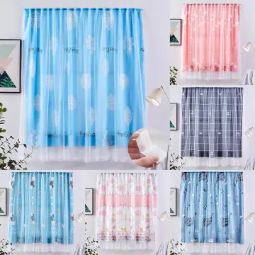 Shading Room No Punching Curtains Window Panel Drapes Door Curtain for  Bedroom Velcro Curtains Room Decor 
