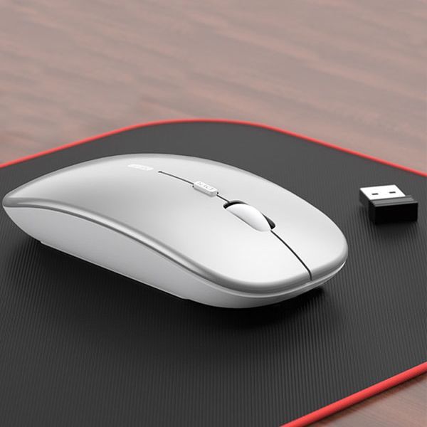 เมาส์ไร้สาย-มีแบตในตัว-ไร้เสียงคลิก-wireless-mouse-มีบลูทูธ-ใช้งานง่าย-ดีไซน์สวย