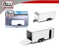 2021 Auto World AW 1:64เพลาคู่พร้อมกับรถพ่วงสามารถเปิดประตูเพื่อรวบรวมการหล่อตายรถโลหะผสมเครื่องประดับโมเดล