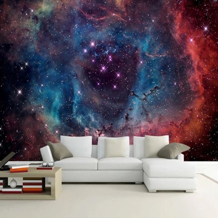 Custom Self Adhesive Wallpaper Bedroom Walls 3d Starry Sky Poster Tv ...