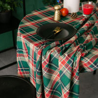 New Sell Vintage Christmas Tablecloth Multipurpose Plaid Table Cover Reusable Table Skirt for Party Wedding Banquet