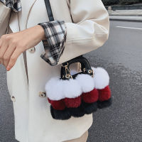 Brand Designer Plush Faux Fur Tote Handbags for Women 2021 Hit Winter Ladies Shoulder Bags Shopper Luxury Small Top Handle Bag