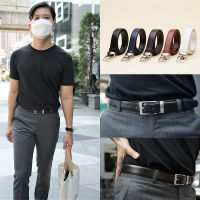 ? เข็มขัดหนังวัวเรียบเดินด้าย หัวหนีบในตัว 1.1 " Cow leather belt เข็มขัดทำงาน formal belt by Cansooba