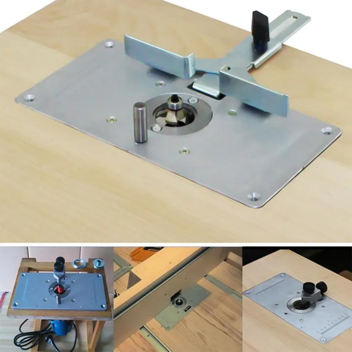 Aluminum Router Table Insert Plate with 4 Rings and Screws for