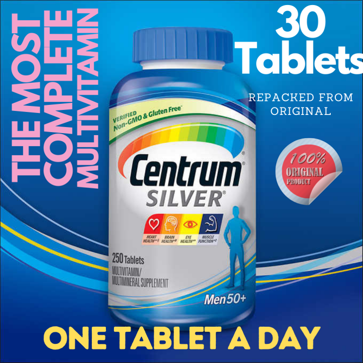 Centrum Silver Men 50+ 30 TABLETS repacked from original Expiry 8
