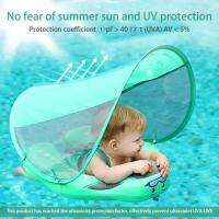 Baby Swimming Pool Float Infant NON-INFLATABLE Lying Ring With UPF 50+ UV Sun Canopy Swimming Trainer For Household Bathing Pool