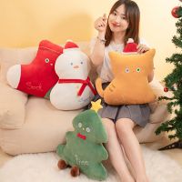 หมอนคริสต์มาส Christmas pillow มนุษย์หิมะคริสต์มาส ถุงเท้าคริสต์มาส ต้นคริสต์มาส แมวคริสต์มาส หมอนบ้าน ของเล่นตุ๊กตา