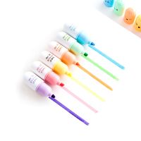 Capsule Fluorescent Pen 6-colour Cute Kawaii Marked with Colour Pen Stationery Office School Supplies Office School Markers