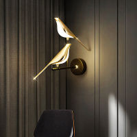 Nordic Style Art Magpie Bird Lamp LED Wall Lamp Bedroom Bedside Parlor Background Wall Decoration Wall Sconce Indoor Lighting