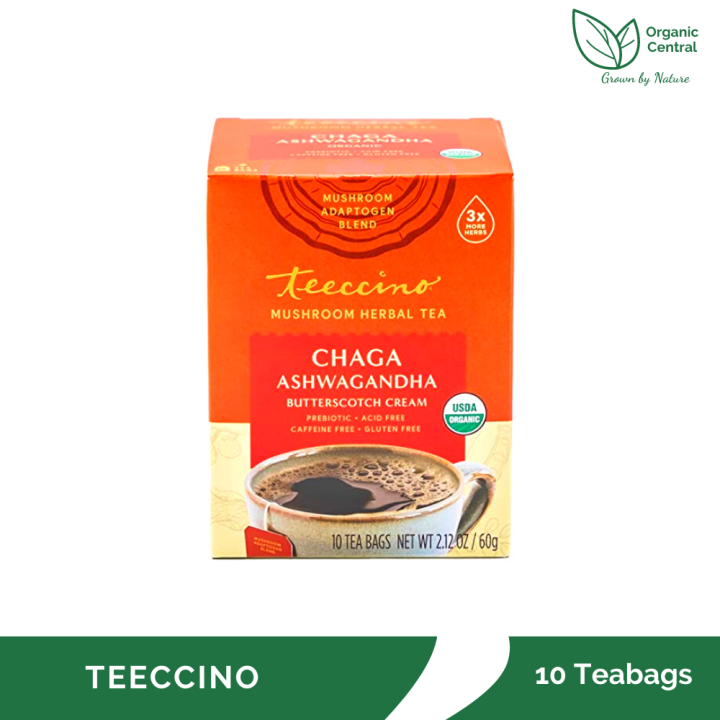 Teeccino Mushroom Herbal Tea Chaga Ashwagandha 10 Teabags Lazada PH