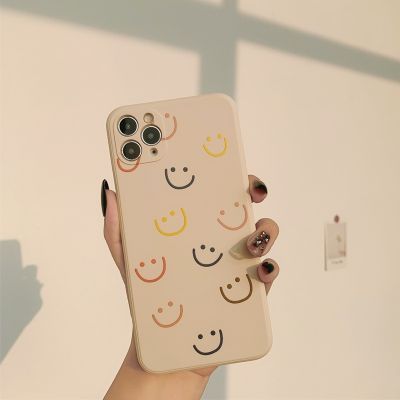INS Cute Cartoon Smiley Korean Phone Case For iPhone 14 13 12 11 Pro Max X Xs Max Xr 7 8 Puls SE 2020 Cases Soft Silicone Cover