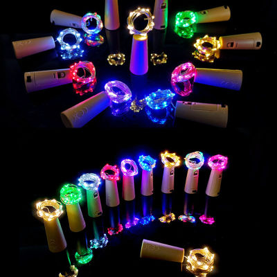 10pcs20pcs wine bottle stopper light string 2m with battery LED Christmas decoration lantern copper wire party decoration lamp