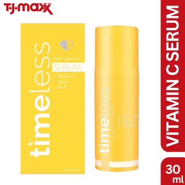 TJMAXX Authentic Timeless Serum Skin Care Whitening Serum with Vitamin C &  E + Ferulic Acid to reduce signs of aging, boost collagen production, deep  hydration, antioxidant and brightening day and night