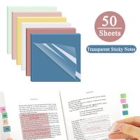 Waterproof Transparent 50 Memo Pad Sticky Notes Bookmark Marker Memo Sticker Paper Office School Student Supplies Stationery Stickers Labels
