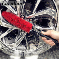 Lucullan 17" Car Rim Wheel Spoke Engine Bay Brushes Flexible Soft Hair Cleaning Tools With Rubber Cap For Detailers