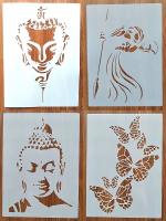 21*29 ซม.พระพุทธศาสนาแม่แบบสำหรับภาพวาดกราฟิก DIY Stencils ภาพจิตรกรรมฝาผนังสมุดภาพสีลายนูนตกแต่งอัลบั้ม ...