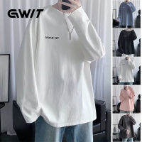 GWIT เสื้อยืดแขนยาวผู้ชาย เสื้อยืดแขนสั้นผู้ชาย แฟชั่นหลวมตาข่ายสีแดงครึ่งแขน เสื้อลำลอง  เสื้อยืดผู้ชาย GIT052