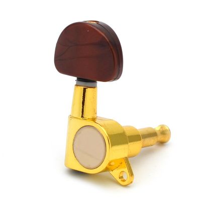 6 pcs/sets Golden Folk Acoustic Electric Guitar Inline Guitar Tuning Peg key Machine Heads Tuners With Coffee Hemicycle knob