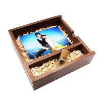 JASTER free custom logo 205*205*60mm Photo Album Wooden USB+Box usb flash drive Memory stick Pendrive 8GB 16GB 32GB 64GB