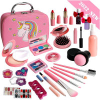 Kids Make Up Kit Washable Makeup Set For Toddler Princess Dress Up Pretend Role Play Beauty Birthday Girls Gift Games Toys