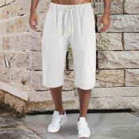 Solid Summer Autumn Cargo Pants Men Lumbar Frenum Pants Calf Length Trousers High Street Harajuku Sweatpants MenS Clothing