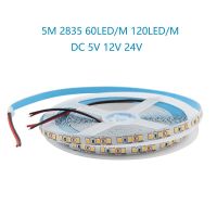 เทปไฟแถบไฟ Led สีขาว5ม. DC 5V 12V 24 V 2835ไม่กันน้ำ5,12V,24 V โวลต์โคมไฟเทปแถบไฟ LED ยืดหยุ่นได้ใช้ในครัวบ้าน