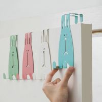 【YF】 Door Back Hooks Punch Free Strong Load-bearing Wardrobe Hanger Cartoon Rabbit Bedroom Cabinets Household Supplies Home Accessory