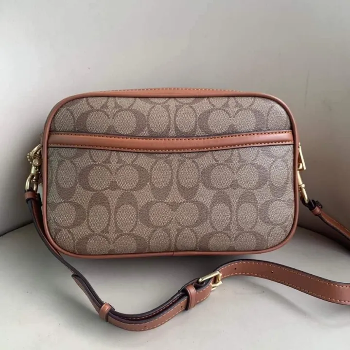 F91077 Coach Jes Crossbody In Blocked Signature Canvas Khaki Lazada PH