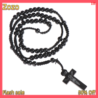 Zozo ✨Ready Stock✨ 1PC พระคริสต์พระเยซูลูกปัดไม้ Rosary ลูกปัดข้ามจี้คาทอลิกข้ามสร้อยคอ