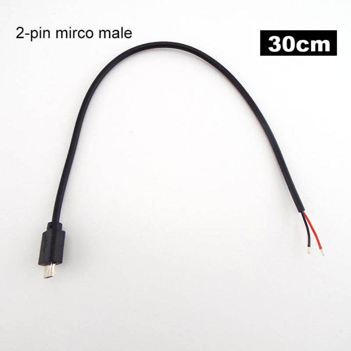 qkkqla-2-pin-4-pin-wire-line-micro-usb-diy-2-0-male-to-female-type-c-c-charger-wire-power-supply-connector-extension-repairing-cable