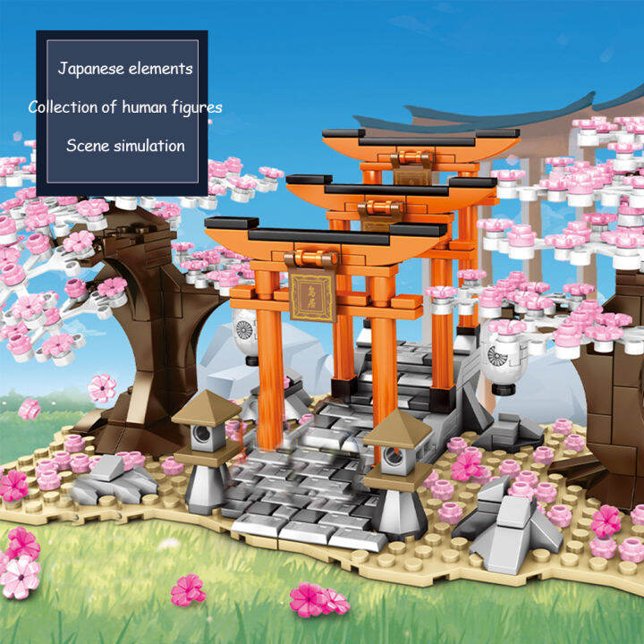 sembo-japanese-style-tree-house-building-block-cherry-bush-thousand-birds-house-four-seasons-modular-bricks-childrens-toys-gift