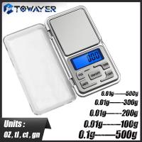 Towayer Mini Precision Digital Scales for Gold Bijoux Sterling Silver Scale Jewelry 0.01g Weight Electronic Pocket Scales