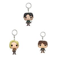 Eren Jaeger Annie Leonhart Levi Ackerman Attack on Titan Vinyl Anime Dolls Popular Keychains Action Figures Toys Model Keyring