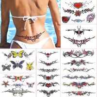 【YF】 1Pc Waterproof Waist Tattoo For Women Girl Colorful Temporary Sexy Chest Belly Female Fake Sticker Cover Scar Body Art 3