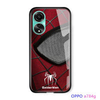 โทรศัพท์มือถือ Y27เคสสำหรับ Vivo 5G เคสโทรศัพท์ Marvel OPPO A78 4G สำหรับเด็กชายเคสฝาหลังกระจกเทมเปอร์ลายไอรอนแมน