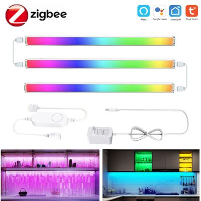 3/4/6PCS Kitchen Cabinets LED Lights DC12V Zigbee 3.0 RGB CCT Dimmable Smart Lamp Night Light for Wardrobe Closets Bedroom Decor Night Lights