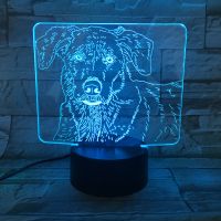 3D Optical Illusion Light USB Night Lamp Dog Modern Atmosphere Lighting Nightlight on Desk for Party Ho Club Bar Decoration