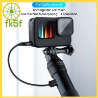 อุปกรณ์เสริม FK5F กล้องแอคชั่นแคมเมราแบตเตอรี่พลาสติกฝาครอบด้านข้างชาร์จได้สำหรับ GoPro 9/10ฝาครอบด้านข้าง