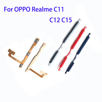 ปุ่มปรับระดับเสียงปุ่มเปิดปิดสายเคเบิ้ลยืดหยุ่นสำหรับ Realme OPPO C12 C11อะไหล่สายเคเบิล C15