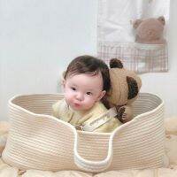 ins wind baby basket newborn woven cradle infant car carry basket baby out พับนอน basket